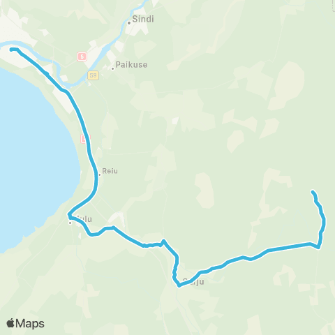Aktsiaselts MK Autobuss Pärnu - Uulu Kool - Kiksu - Surju - Saunametsa map