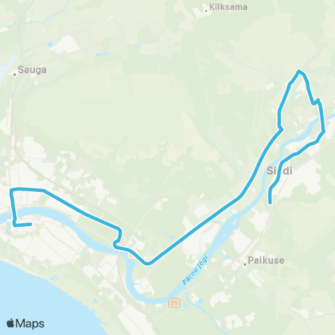 Atko Bussiliinid AS Pärnu - Tammiste - Urge - Sindi map