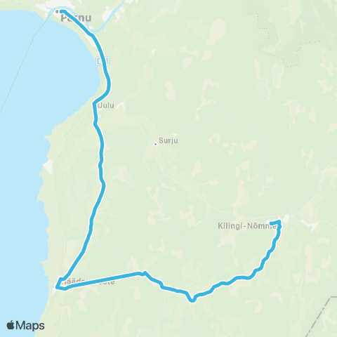 Aktsiaselts MK Autobuss Pärnu - Soometsa - Häädemeeste - Veelikse - Kilingi-Nõmme map