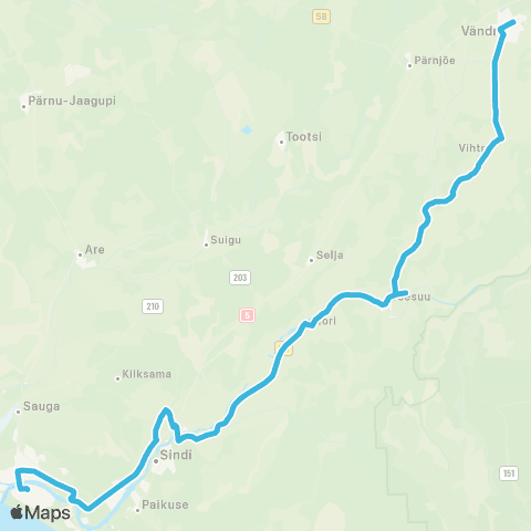 SEBE Aktsiaselts Vändra - Vihtra - Tori - Pärnu map