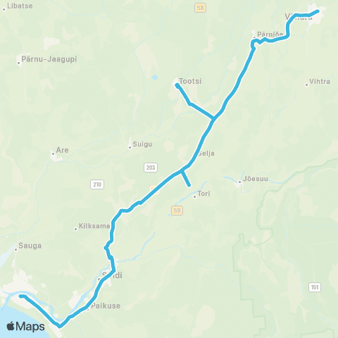 SEBE Aktsiaselts Pärnu - Paikuse - Kuiaru - Tori - Vändra map