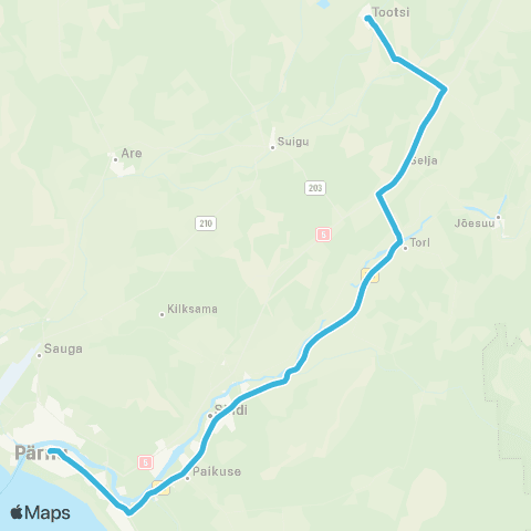 SEBE Aktsiaselts Pärnu - Tori - Tootsi map
