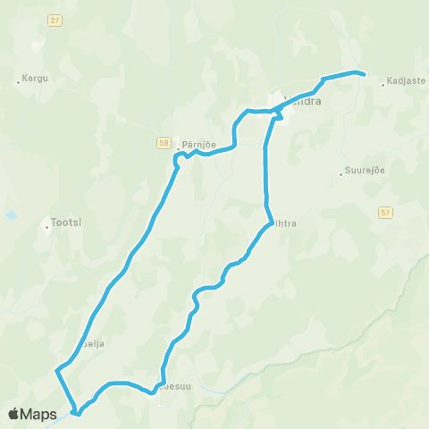 SEBE Aktsiaselts Vändra - Tootsi - Piistaoja - Tori - Vihtra - Vändra map