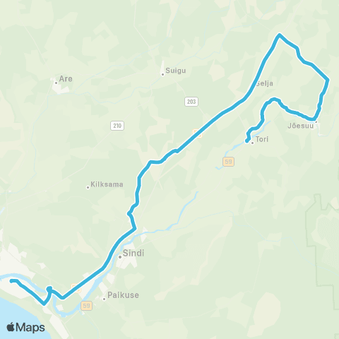 SEBE Aktsiaselts Pärnu - Urge - Kuiaru - Selja - Piistaoja - Muraka - Tori map