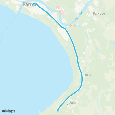 Atko Bussiliinid AS Pärnu - Uulu Kalmistu map