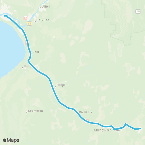 Aktsiaselts MK Autobuss Pärnu - Surju - Kilingi-Nõmme - Tihemetsa map