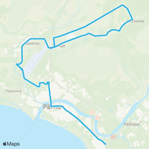 Atko Bussiliinid AS Sindi - Paide Mnt. - Tallinna Mnt. map