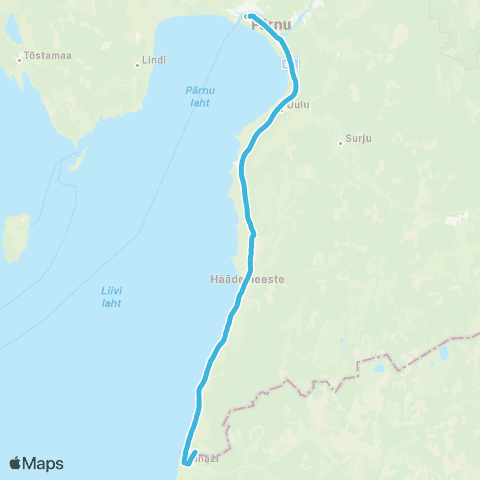 Aktsiaselts MK Autobuss Pärnu - Häädemeeste - Ainaži - Ikla Piiripunkt map