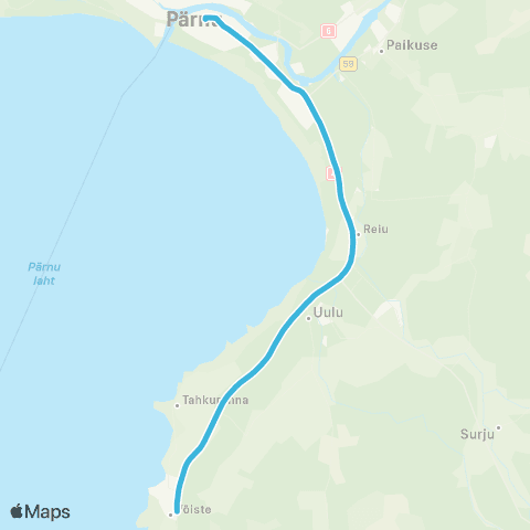 Aktsiaselts MK Autobuss Võiste - Pärnu map