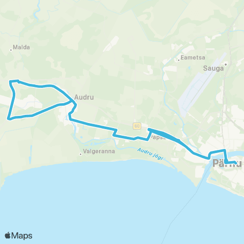 SEBE Aktsiaselts Pärnu - Vigri - Põldeotsa - Audru Kool - Pärnu map