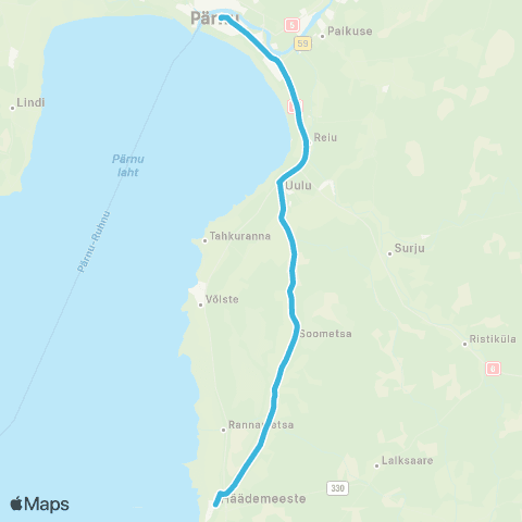 Aktsiaselts MK Autobuss Pärnu - Soometsa - Häädemeeste map