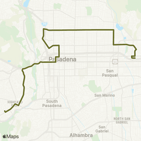 Pasadena Transit Highland Park - SMV Station map