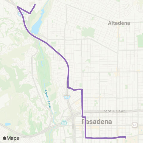 Pasadena Transit Caltech - JPL map