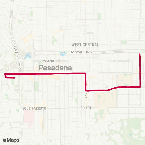 Pasadena Transit Old Pasadena - PCC - Allen Station map
