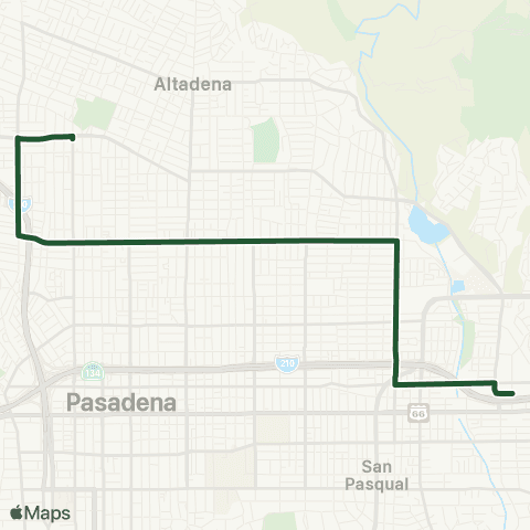 Pasadena Transit NW Pasadena - Foothill Blvd - SMV Sta map