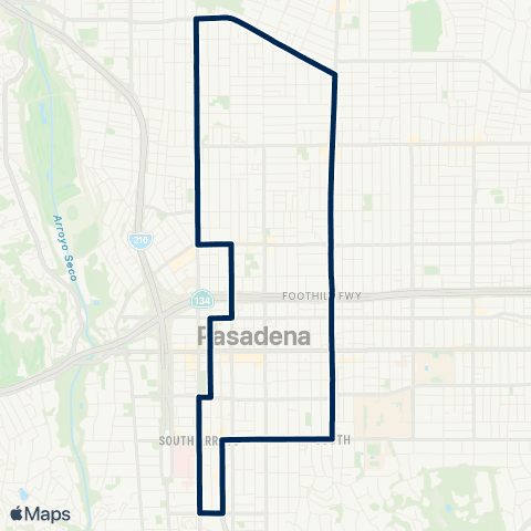 Pasadena Transit Fair Oaks - Lake map