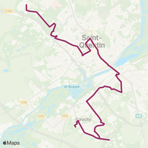 Pastel Gauchy Ctre comm. - Fayet Ctre comm. map