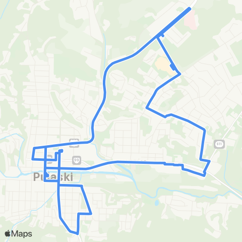 Pulaski Area Transit Dollar General map