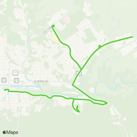 Pulaski Area Transit Feeder Route 1 map