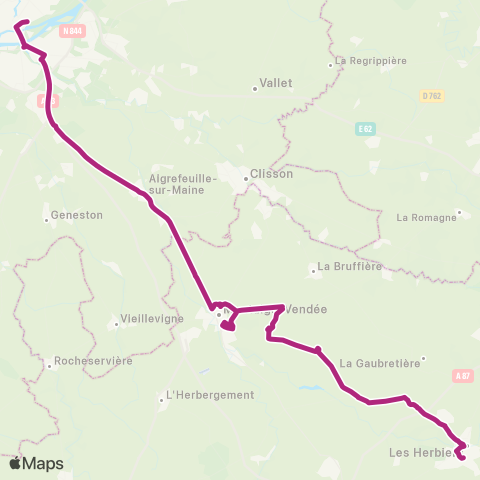 Aléop Loire-Atlantique Les Herbiers - Nantes map