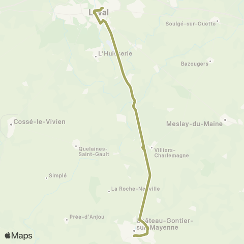 Aléop Mayenne Angers - Château-Gontier - Laval / Navette Express map
