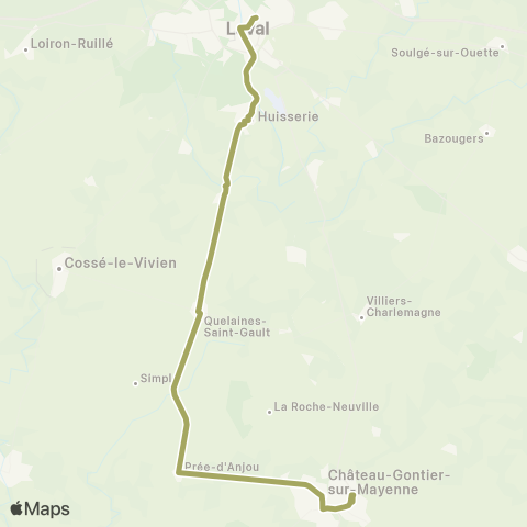 Aléop Mayenne Angers - Château-Gontier - Laval map