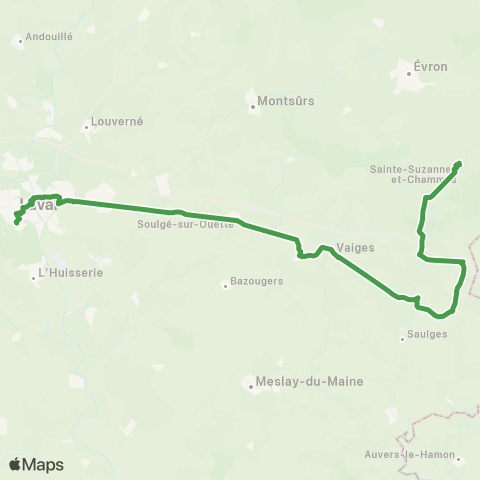 Aléop Mayenne Sainte-Suzanne - Laval / A la demande map