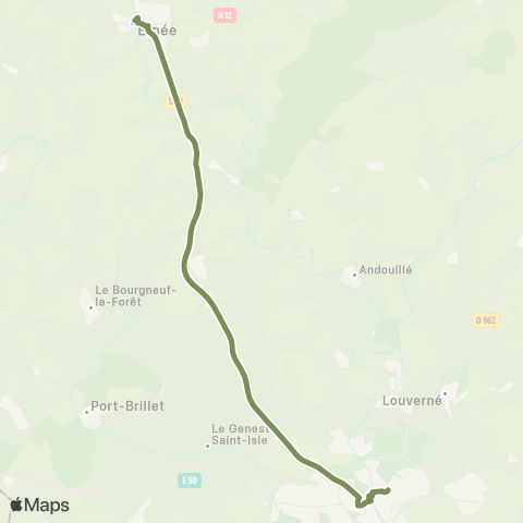 Aléop Mayenne Ernée - Andouillé - La Baconnière - Laval / A la demande map