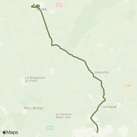 Aléop Mayenne Ernée - Andouillé - La Baconnière - Laval map