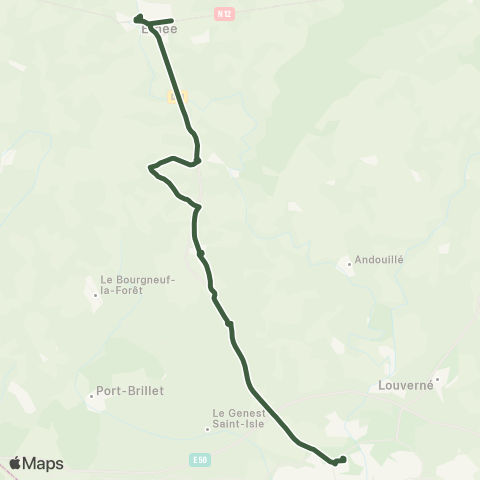 Aléop Mayenne Ernée - Andouillé - La Baconnière - Laval map