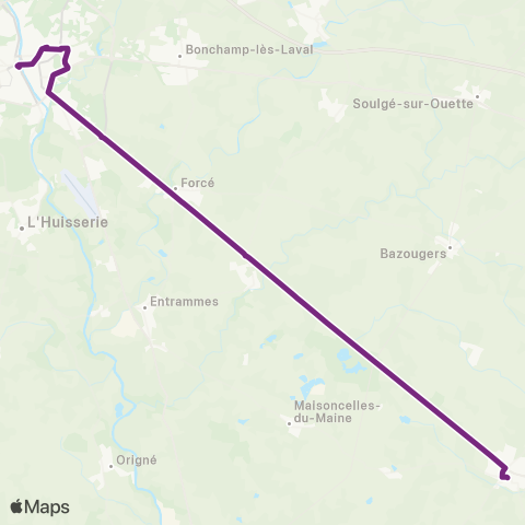 Aléop Mayenne Sablé-s/-Sarthe - Meslay-du-Maine - Laval / Express map