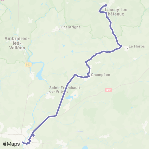 Aléop Mayenne Lassay-les-Châteaux - Mayenne  / A la demande map