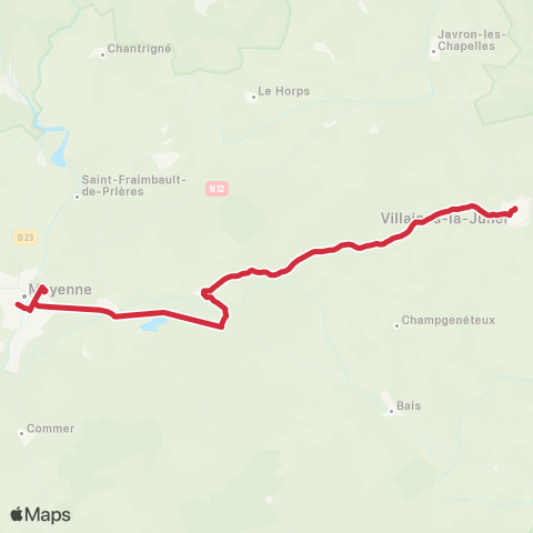 Aléop Mayenne St-Pierre-des-Nids - Alençon - Villaines-la-Juhel - Mayenne / A la demande map