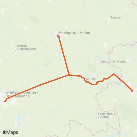 Aléop Mayenne Sablé-s/-Sarthe - Château-Gontier-s/-Mayenne - Segré / A la demande map