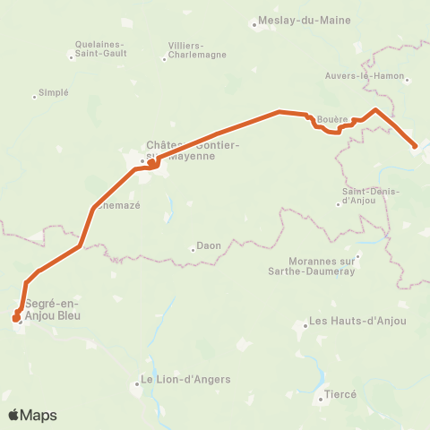 Aléop Mayenne Sablé-s/-Sarthe - Meslay-du-Maine - Château-Gontier-s/-Mayenne - Segré map