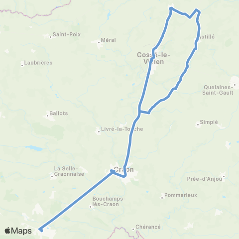 Aléop Mayenne Renazé - Craon - Cossé-le-Vivien - Laval  / A la demande map