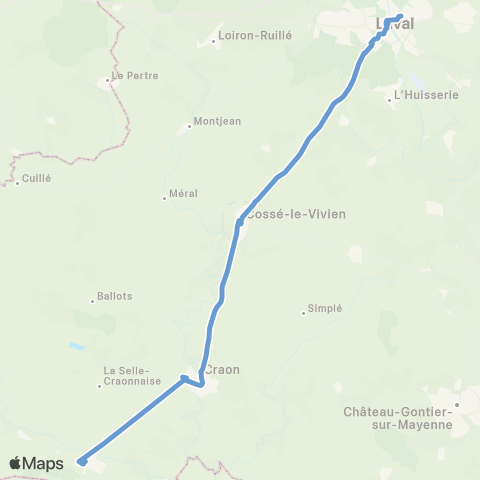 Aléop Mayenne Renazé - Craon - Cossé-le-Vivien - Laval  / Express map