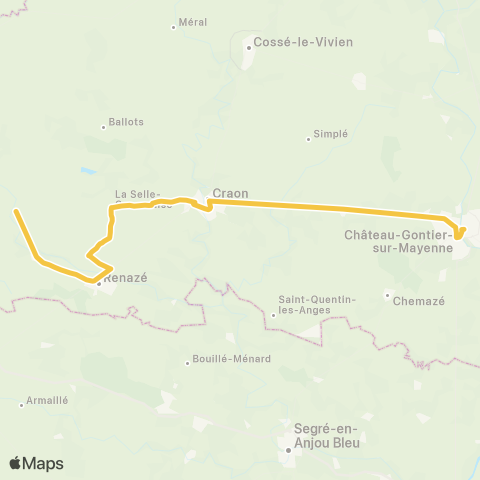 Aléop Mayenne St-Aignan-s/-Roë – Congrier – Ballots – Simplé – Craon – Château-Gontier-s/-Mayenne / A la demande map