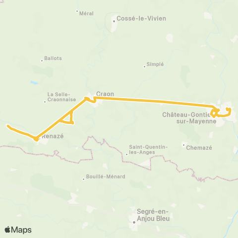 Aléop Mayenne St-Aignan-s/-Roë – Congrier – Ballots – Simplé – Craon – Château-Gontier-s/-Mayenne map