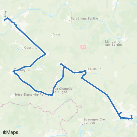 Aléop Sarthe Sablé sur Sarthe - La Flèche map