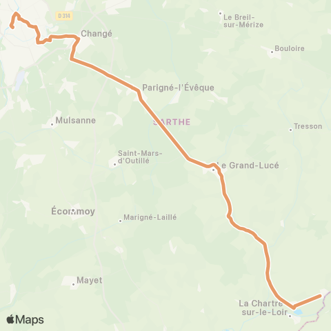 Aléop Sarthe Ruillé sur Loir - Le Mans map