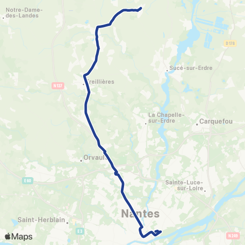 Aléop Loire-Atlantique Grandchamp-des-Fontaines - Nantes map