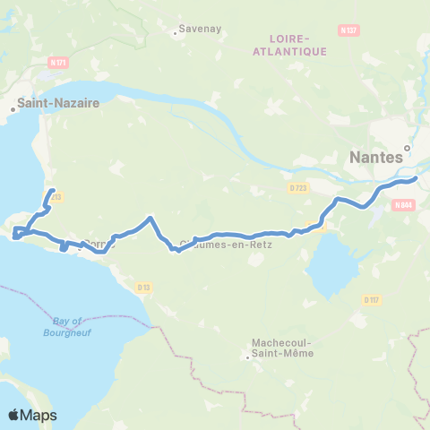 Aléop Loire-Atlantique Pornic - Nantes map