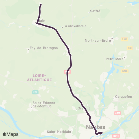 Aléop Loire-Atlantique Blain - Nantes map