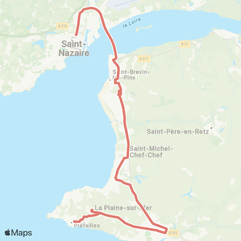 Aléop Loire-Atlantique Préfailles - Saint Nazaire map