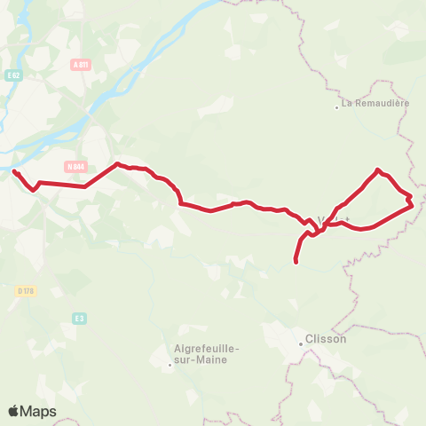 Aléop Loire-Atlantique La Regrippière - Nantes map