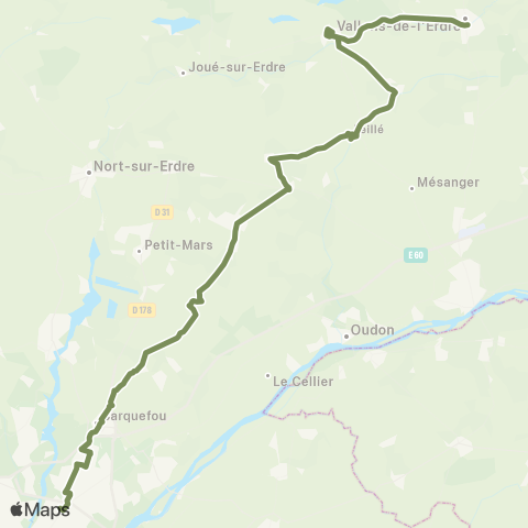 Aléop Loire-Atlantique Saint-Mars-la-Jaille - Nantes map