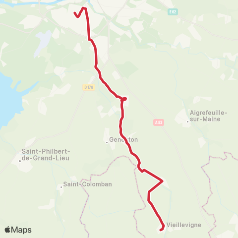 Aléop Loire-Atlantique Vieillevigne - Nantes map