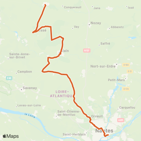 Aléop Loire-Atlantique Blain - Nantes map