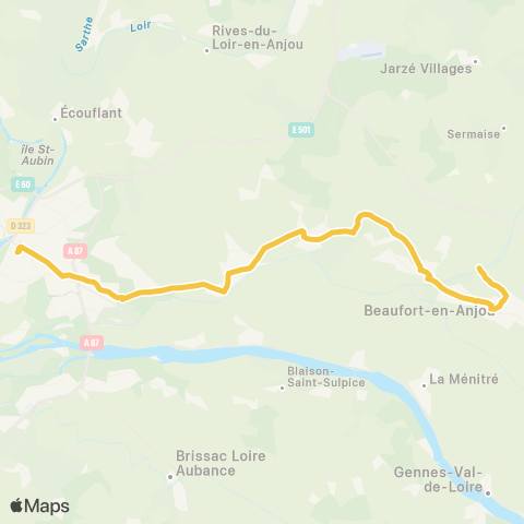 Aléop Maine-et-Loire Angers - Beaufort-en-Anjou map